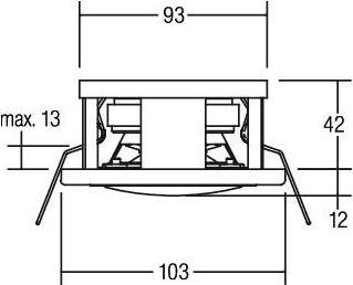 Image du produit Brumberg Haut-parleur encastré 8W ws 8Ohm 100x100x42mm