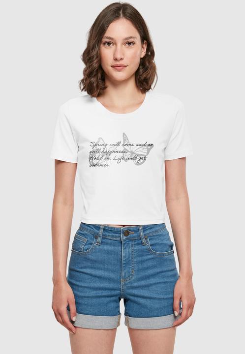 Produktbild Merchcode Ladies Spring Saying Cropped Tee - 191033 (S)