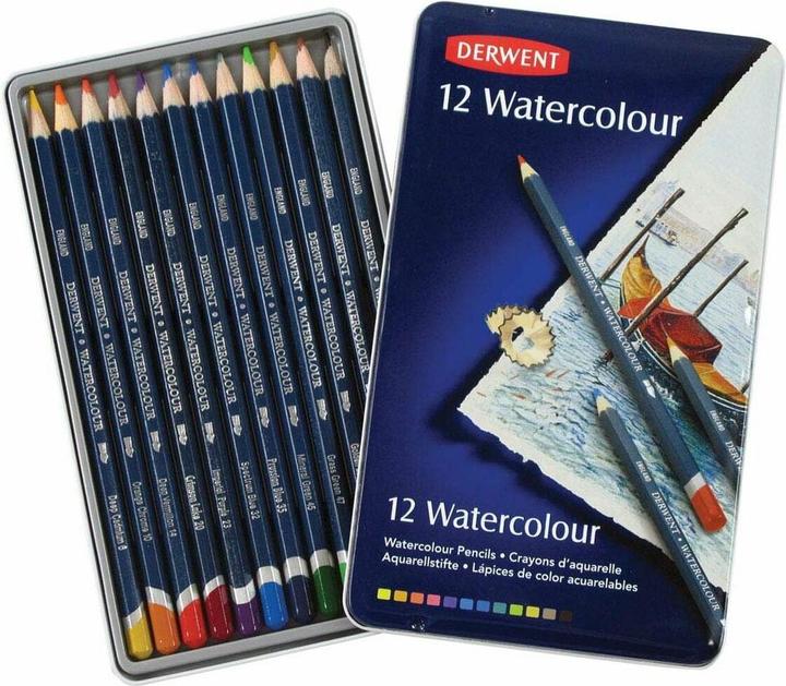 Actual product image Derwent Watercolour Pencils, 12 Tin (12x)