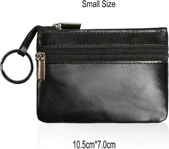 Image du produit Only-Bags.Store Porte-monnaie vintage en cuir Crazy Horse Porte-monnaie zippé en cuir véritable Porte-monnaie Retro