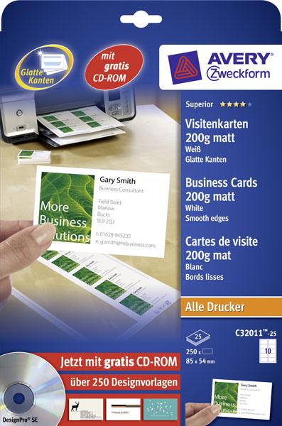 Immagine prodotto Avery Biglietti da visita di qualità superiore (200 g/m², A4)