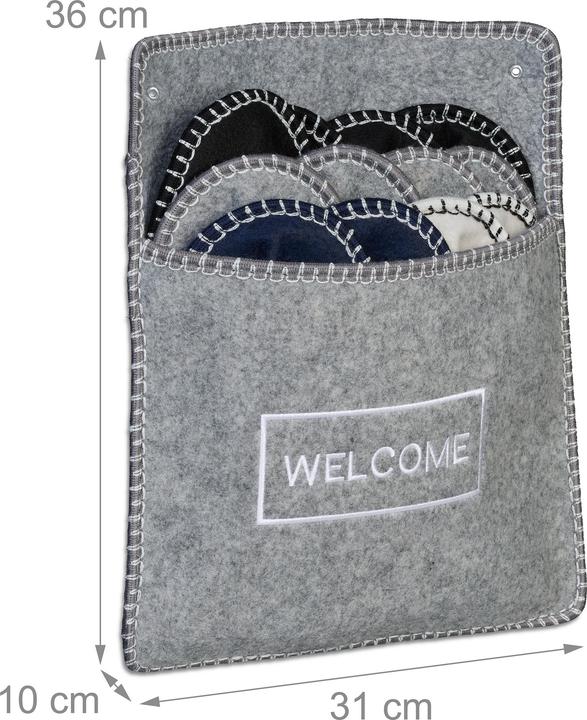 Produktbild Relaxdays 6 Paar Gästehausschuhe aus Filz (37, 39, 40)