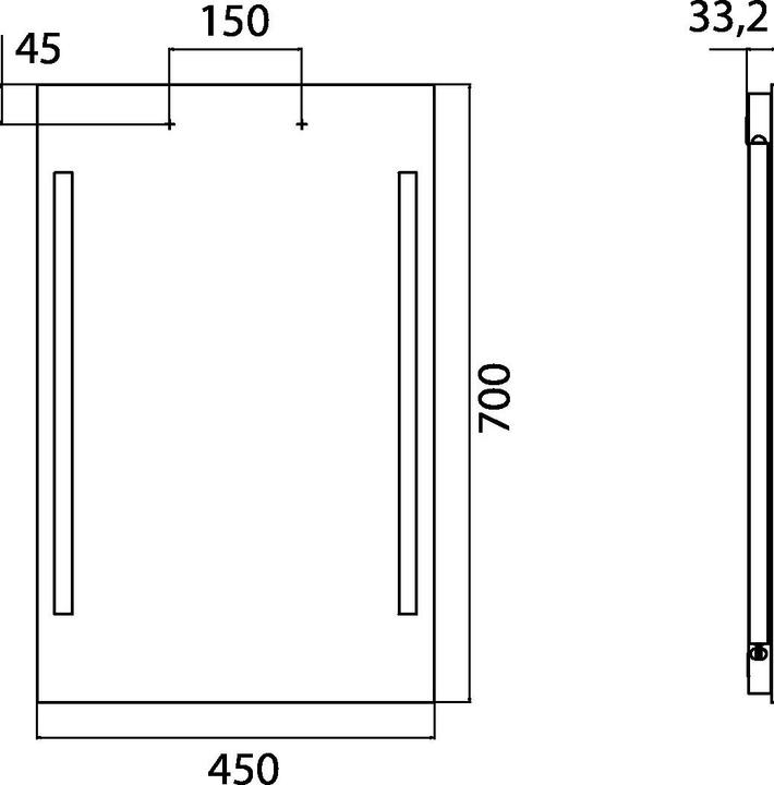Actual product image Emco light mirror premium, LED light mirror premium 450 x 700 mm (45 x 70 cm)
