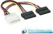 Produktbild Good Connections Y-Stromkabel 1x 4pin Stecker an 2x 15pin, Länge: ca. 15cm, ® (15 cm, SATA)