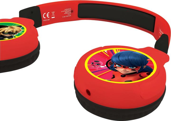 Actual product image Lexibook Miraculous headphones for children, 2 in 1 Bluetooth and cable connection, foldable, volume limiter
