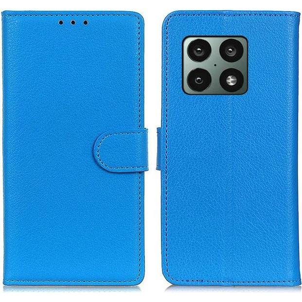 Thumbnail - MU Classic Litchi Leder Bookcover Series (OnePlus 10 Pro), Smartphone Hülle, Blau