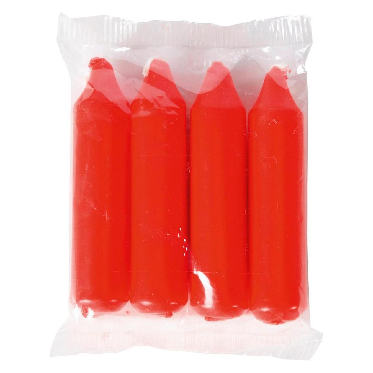 Kaarsen, Adventskaars 10cm Ø2, 2cm Rood 4 Pakjes (4 Pcs.)