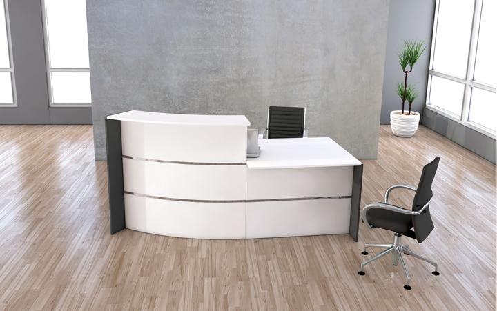 Productafbeelding Kerkmann BARI receptie wit, antraciet 231,0 x 122,5 x 112,0 cm