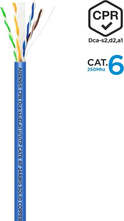 Actual product image Aisens BOBINA CABLE RED RJ45 LSZH CPR Dca CAT.6 UTP 100M AZUL (U/UTP, CAT6, 100 m)