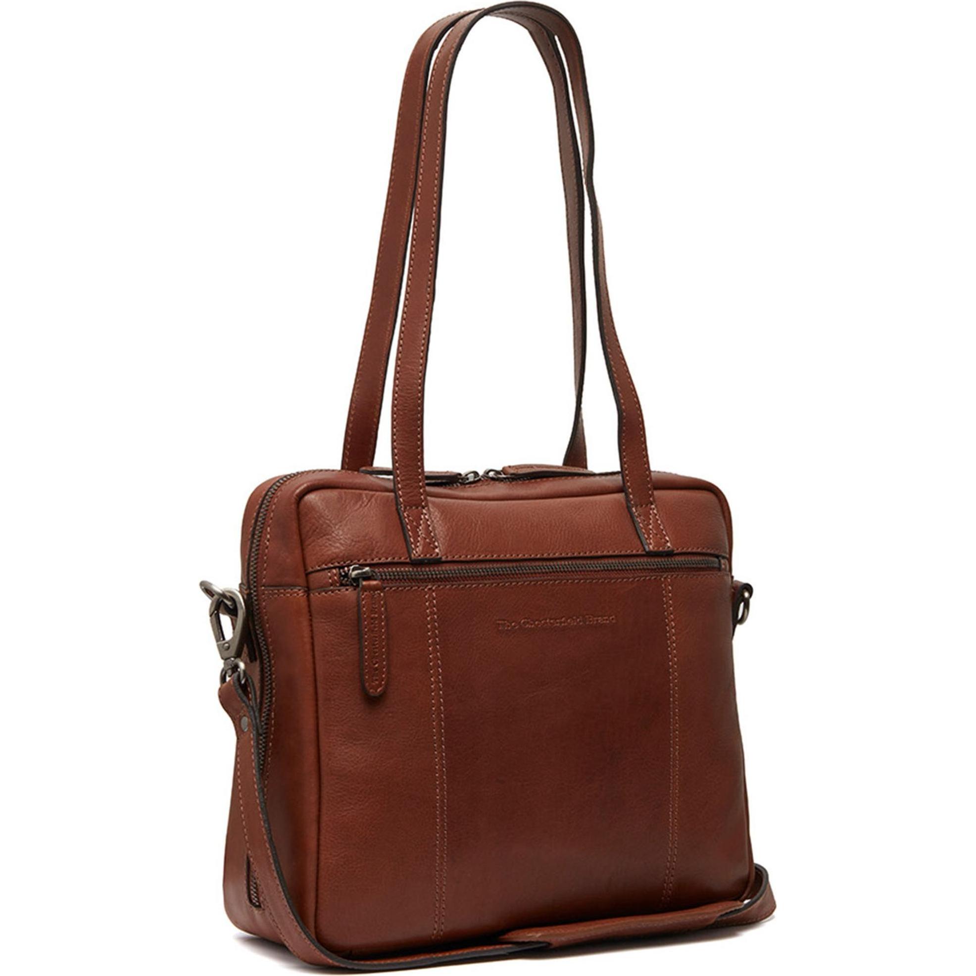 The Chesterfield Brand, Handtasche, Puglia Schultertasche Leder 27 cm Laptopfach, Braun