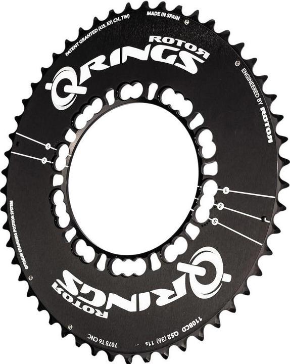 Produktbild Rotor Bike Components Q-Ring Aero Kettenblatt aussen 110 mm 5-Arm (53)