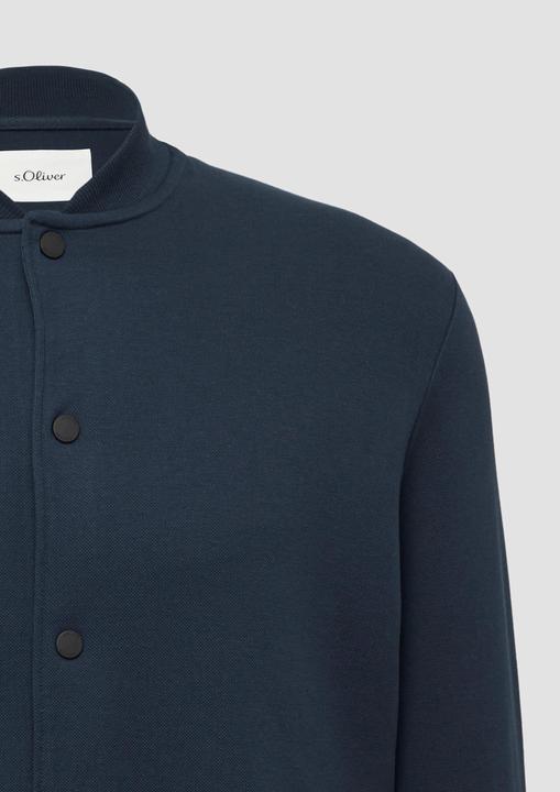 Produktbild s.Oliver Sweatshirt Jacke Strukturierte Sweatjacke mit Bomberkragen (L)