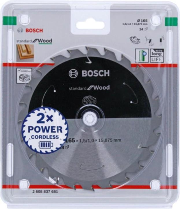 Productafbeelding Bosch Professional Zubehör Cirkelzaagblad Standaard voor hout, 165x1,5/1x15,875, 24 tanden