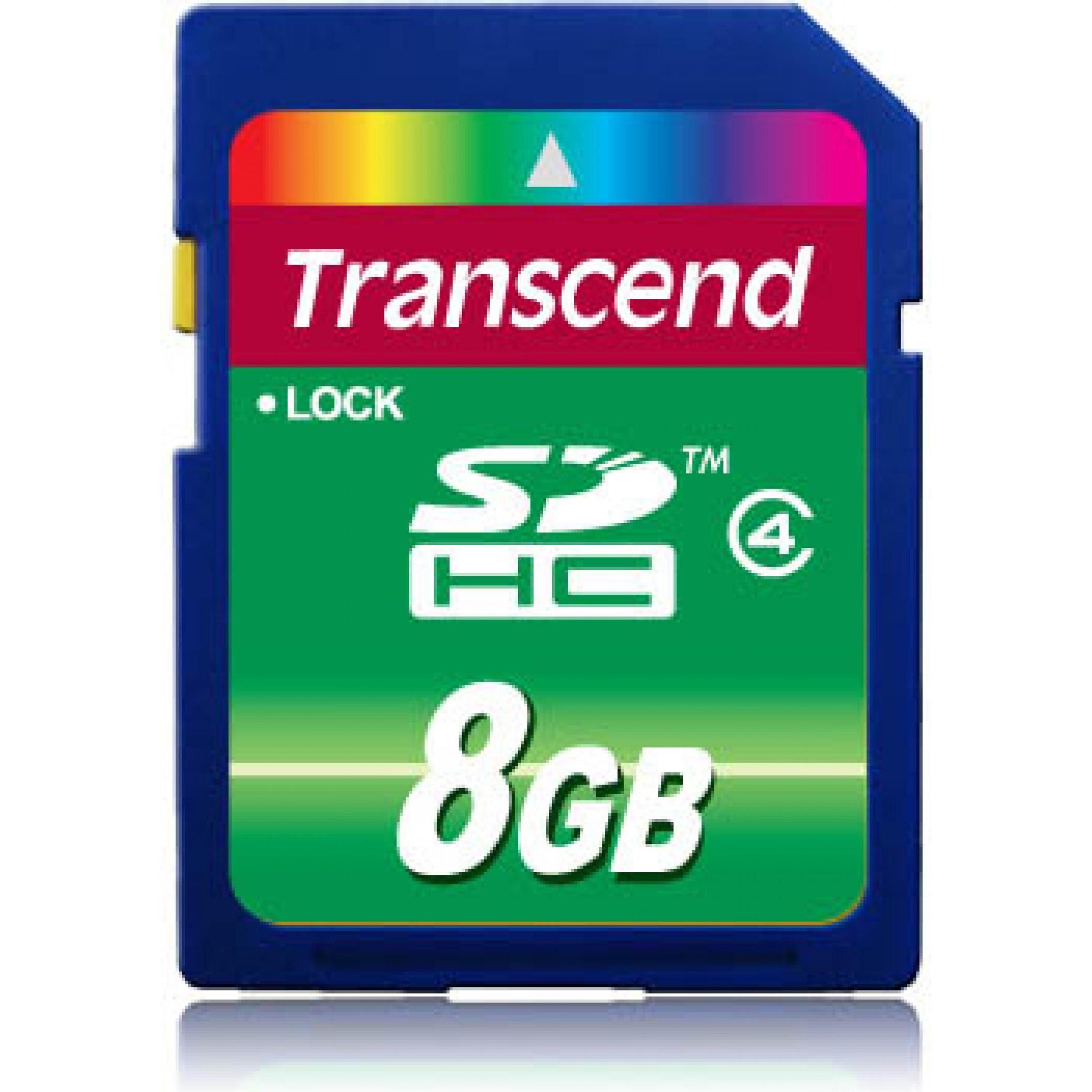 Transcend Standard SDHC (8 GB, SDHC), Scheda di memoria, Nero