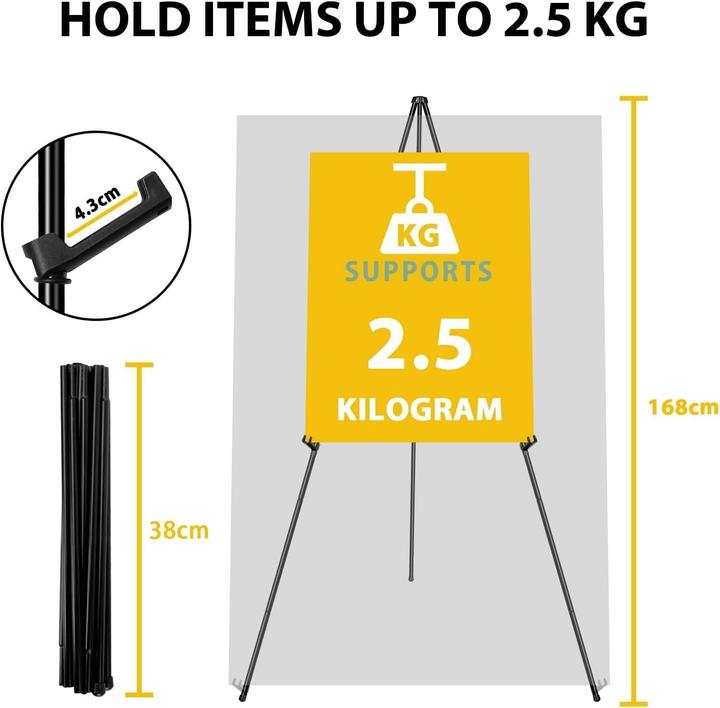 Image du produit Vaiigo Verstellbare Staffelei, 168 cm hoch, klappbar