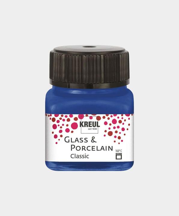 Immagine prodotto Kreul Vetro e Porcellana Classico, vernice per porcellana e vetro (Blu cobalto, 20 ml)