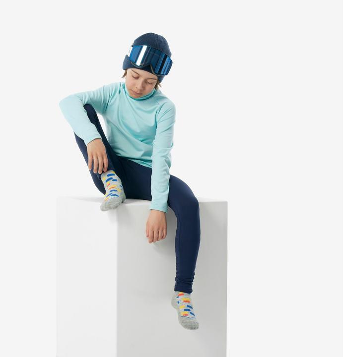 Produktbild Wedze Skiunterwäsche Funktionsshirt Kinder hoher Kragen - BL 500 türkis (116)