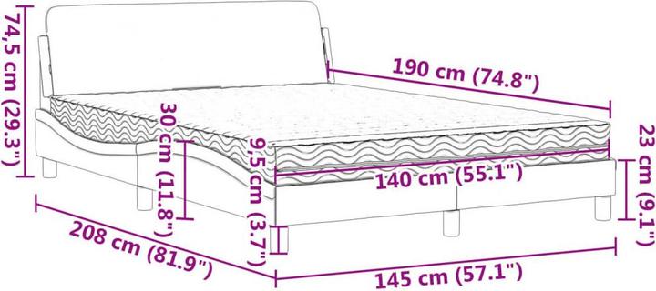 Image du produit vidaXL Bett (140 x 190 cm)