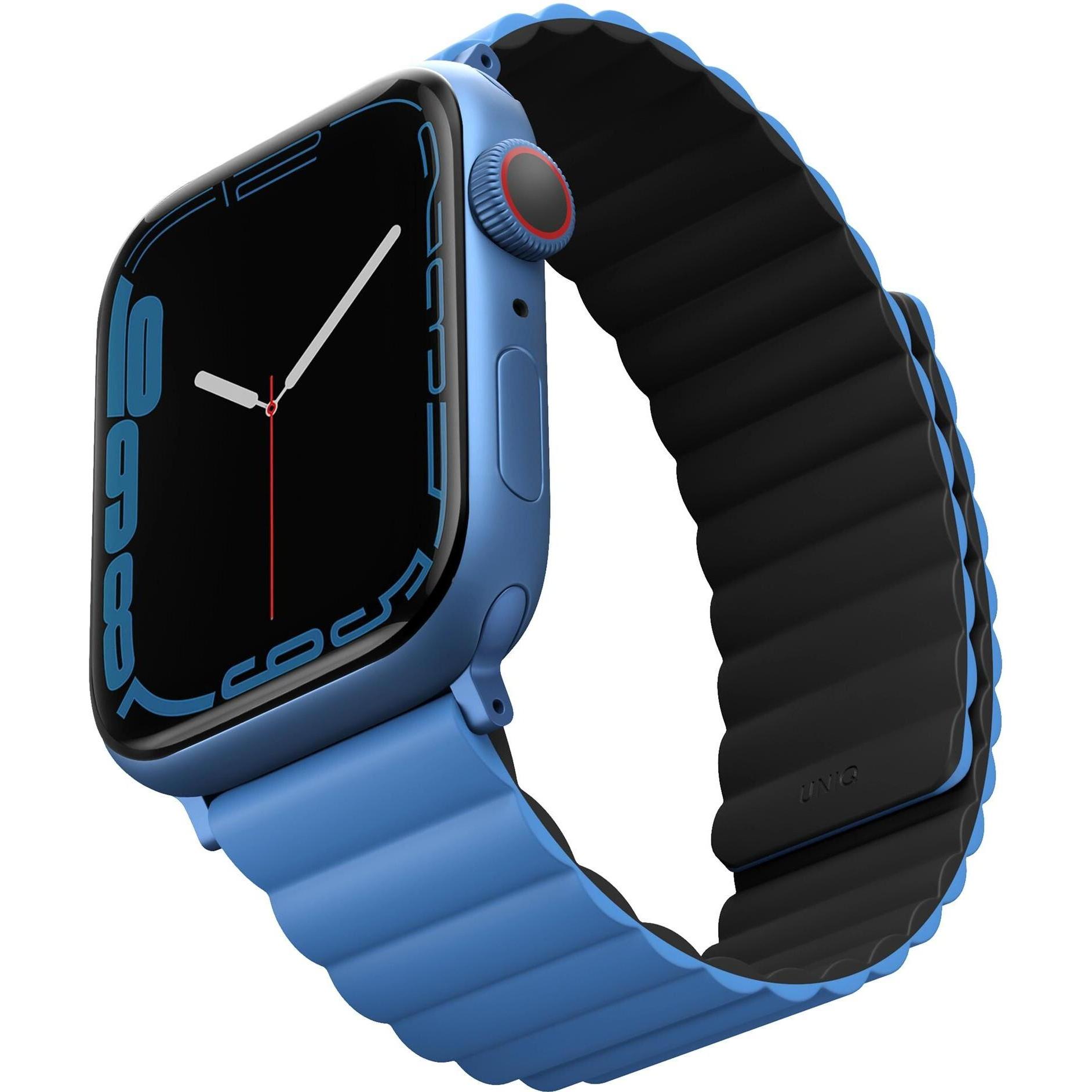 Uniq pasek Revix Apple Watch Series 1/2/3/4/5/6/7/8/SE/SE2 38/40/41mm. Reversible Magnetic czarny-ni (Silikon, Edelstahl...