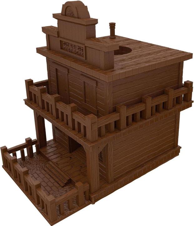 Produktbild Feldherr Fates End Ghost Town Würfelturm, 3D-gedruckt, braun, unbemalt (Kunststoff)