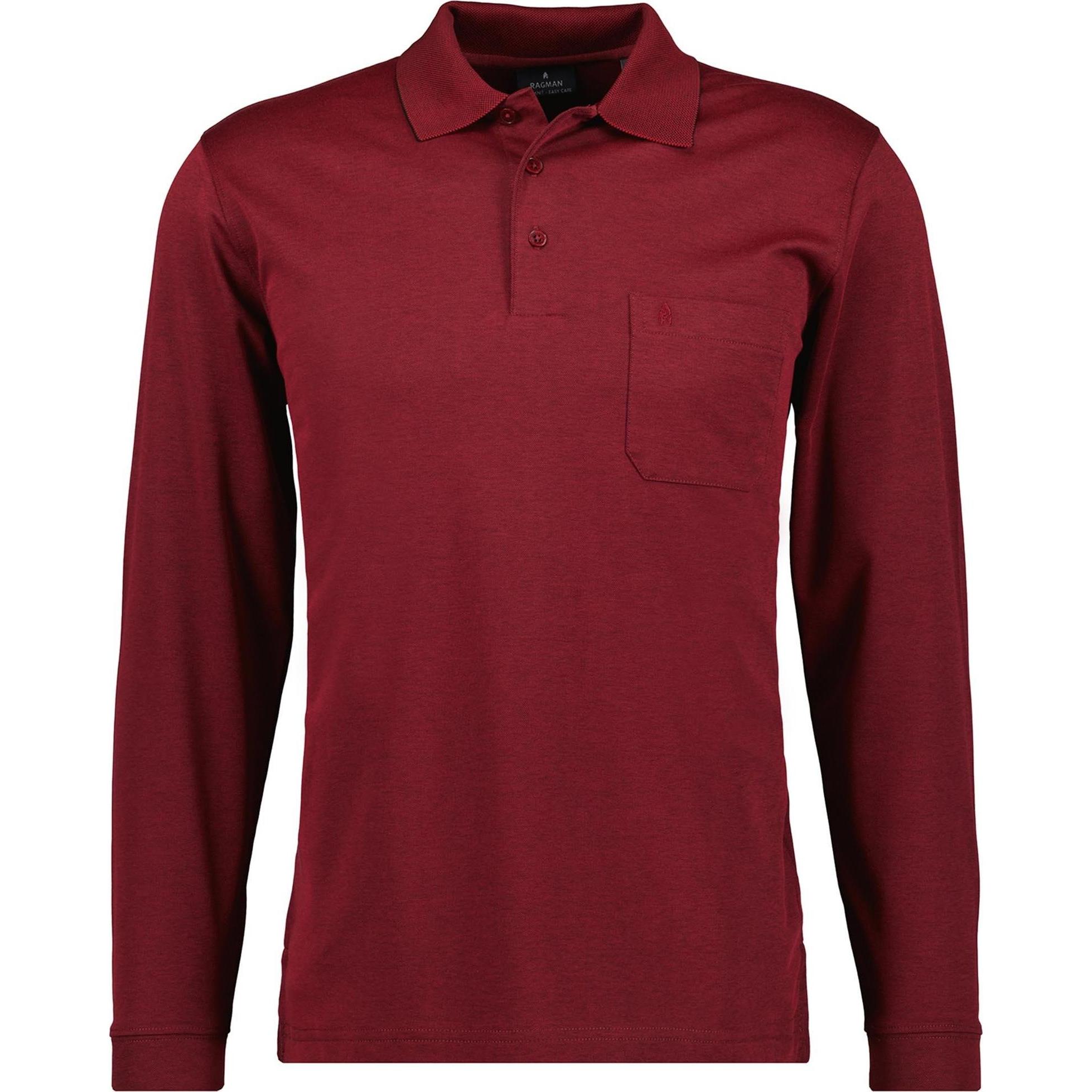 Ragman, Herren, Shirt, Poloshirt Casual Bequem sitzend, Rot, (8XL)
