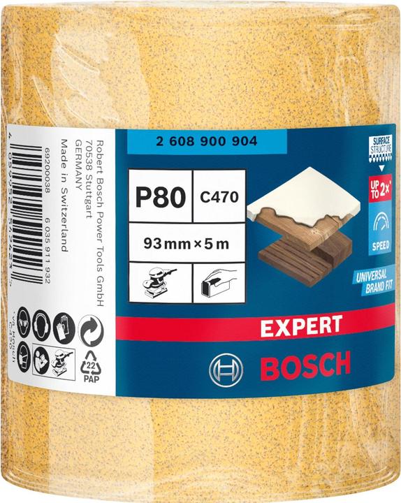 Produktbild Bosch Professional Zubehör EXPERT C470 Schleifpapierrolle zum Handschleifen, 93 mm, 5 m, G 80 (P80)