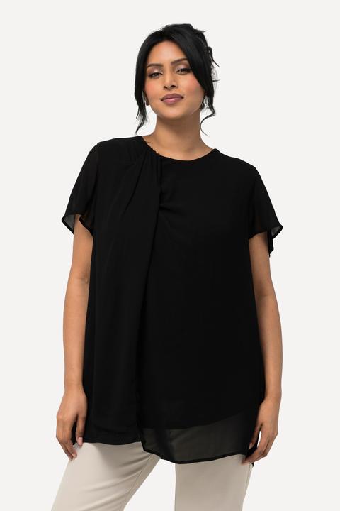 Produktbild Ulla Popken Bluse, Drapierung, A-Linie, Rundhals, Halbarm (50, 52)