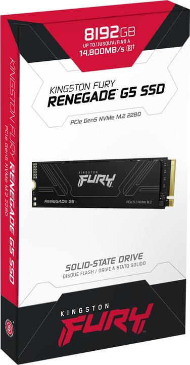 Productafbeelding Kingston SSD 8TB M.2 PCI-E NVMe Gen5 FURY Renegade (8000 GB, M.2 2280)