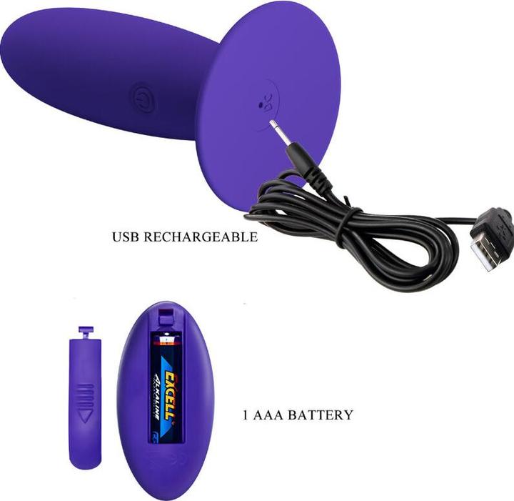 Actual product image Pretty Love Youth Plug Anal Vibrator With Remote Control Purple (3.30 cm)