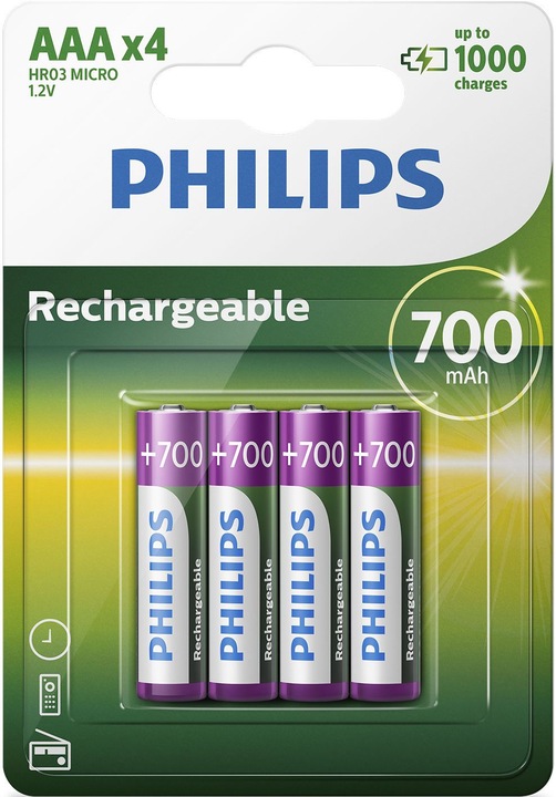 Produktbild Philips Rechargeable (4 Stk., AAA, 700 mAh)