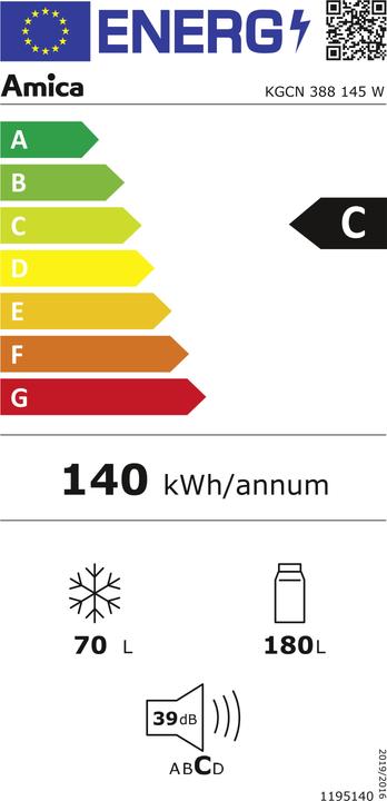 Energie-Label Amica Kühl/Gefrierkombi (250 l)
