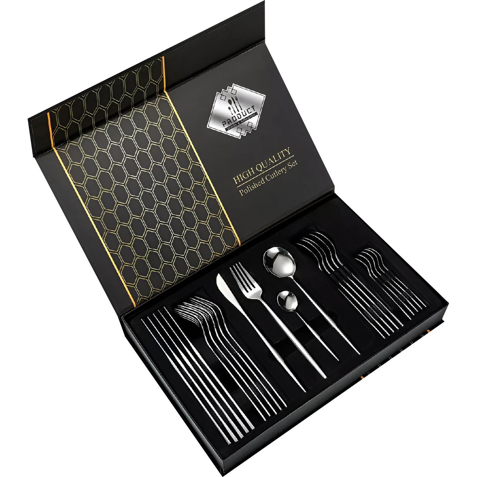 Thumbnail - Cheffinger CF-22126-SL 24 teiliges Besteckset, Besteck, Silber