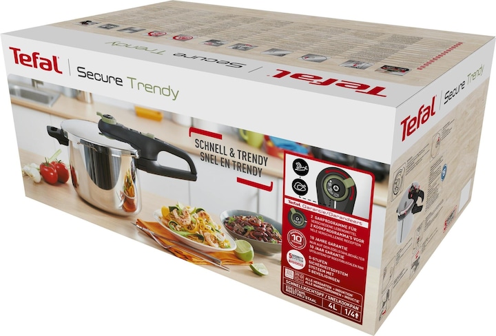 Image du produit Tefal Secure Trendy Autocuiseur 4 l sans panier moringa green (25 cm, Cuiseur à vapeur, Acier inoxydable)