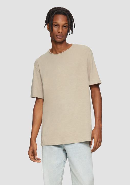 Produktbild S.Oliver T-Shirt Baumwollshirt mit Rollkante und Flammgarnstruktur (XXL)
