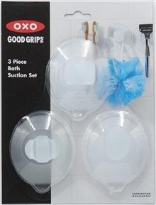 Actual product image OXO OX13268700 Good Grips 3 Piece Suction Cup Set with Razor Holder (Toothbrush holder)