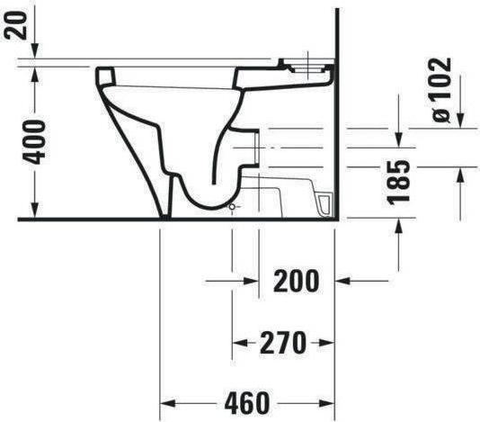 Produktbild Duravit Stand-WC-Kombination DURASTYLE tief, 370x630mm, Abgang Vario weiss
