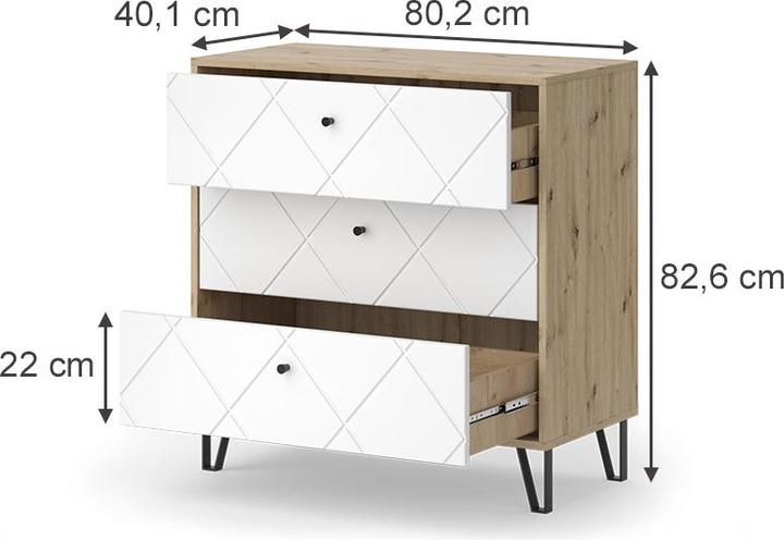 Image du produit Vicco Nizza (80.20 x 40.10 x 82.60 cm)