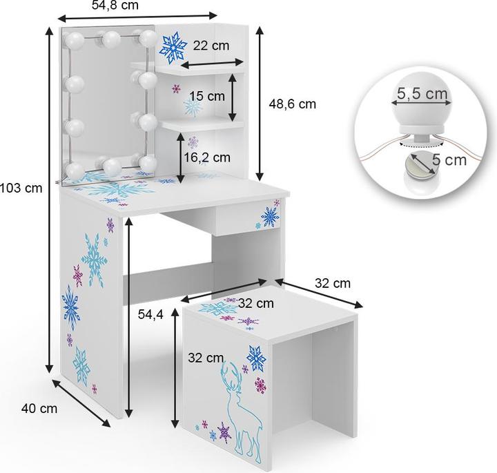 Actual product image Vicco Schneeflocke (55 x 40 x 103 cm)