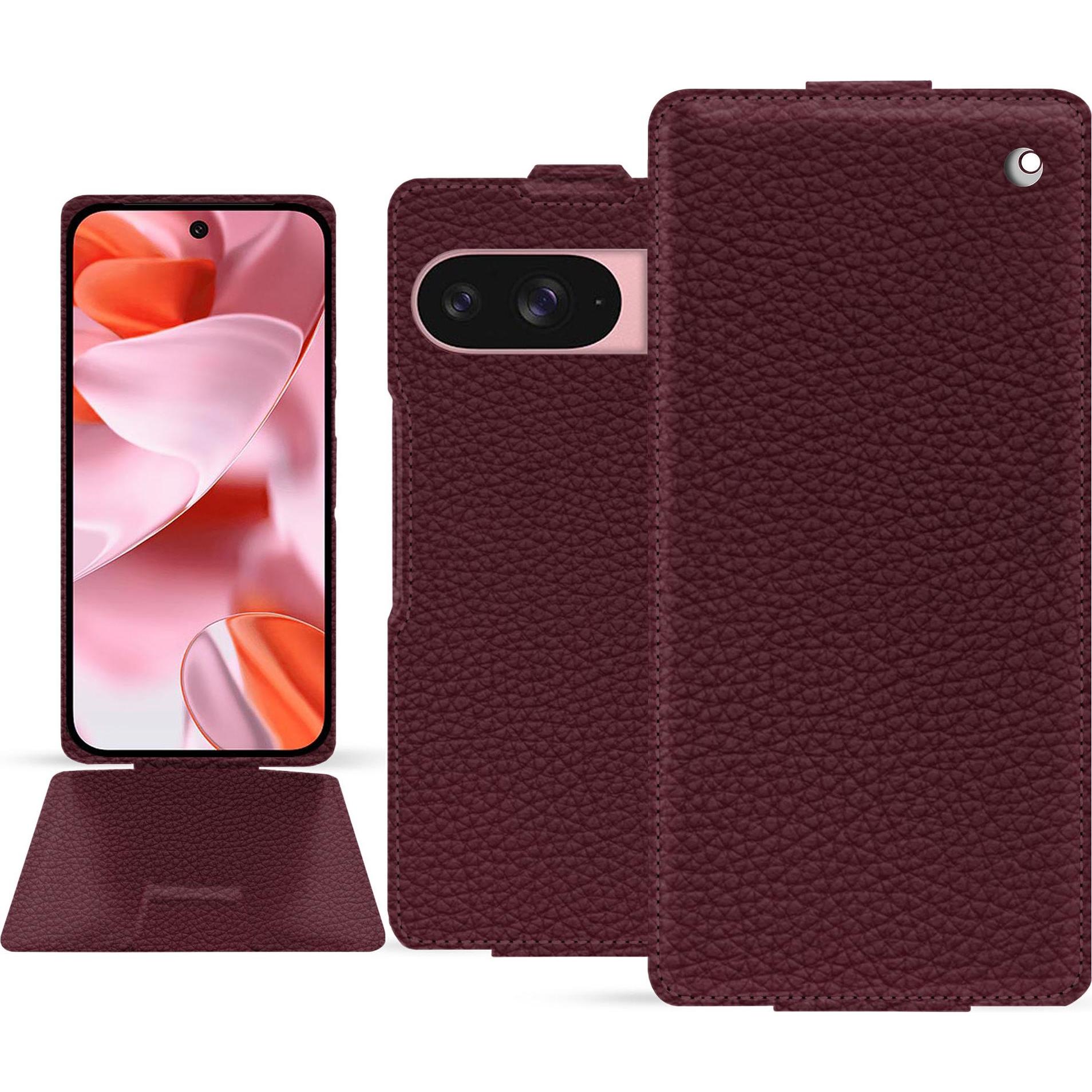 Noreve Lederschutzhülle vertikal (Google Pixel 9), Smartphone Hülle, Violett
