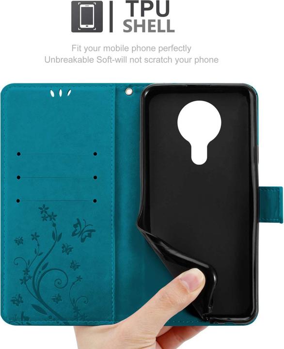 Actual product image Cadorabo Case for Nokia 5,3 Flower Book (Nokia 5.3)