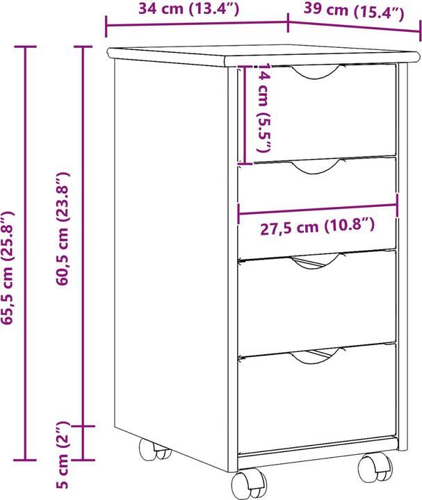 Produktbild vidaXL Aufbewahrungsschrank (34 x 39 x 65.50 cm)