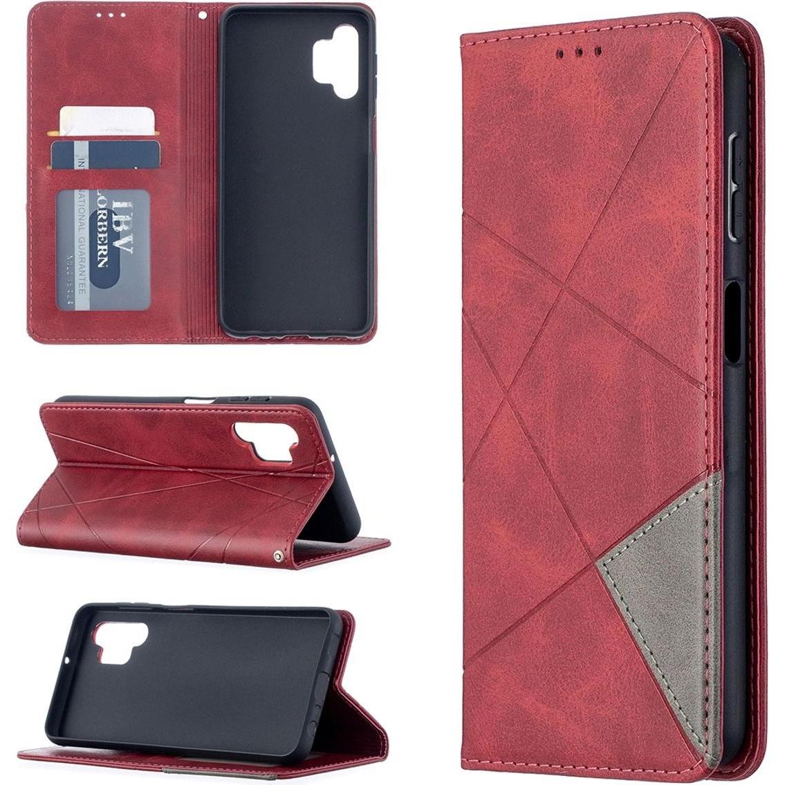 König Design Hülle Handy Schutz für Samsung Galaxy A32 5G Case Cover Tasche Etuis Bumper Rot (Samsung Galaxy A32 5G), Sm...