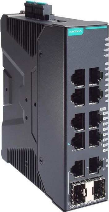 Image du produit Moxa Kompakter industrieller Smart Ethernet Switch mit 8 PoEPoE 10100BaseT(X) Ports, 2 10 (10 ports)