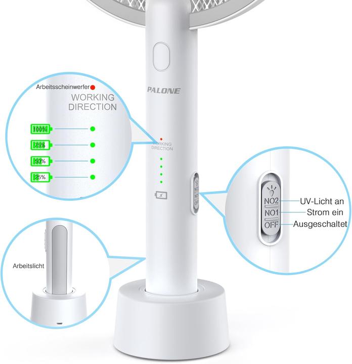 Palone Elektrische Fliegenklatsche Premium 2-in-1