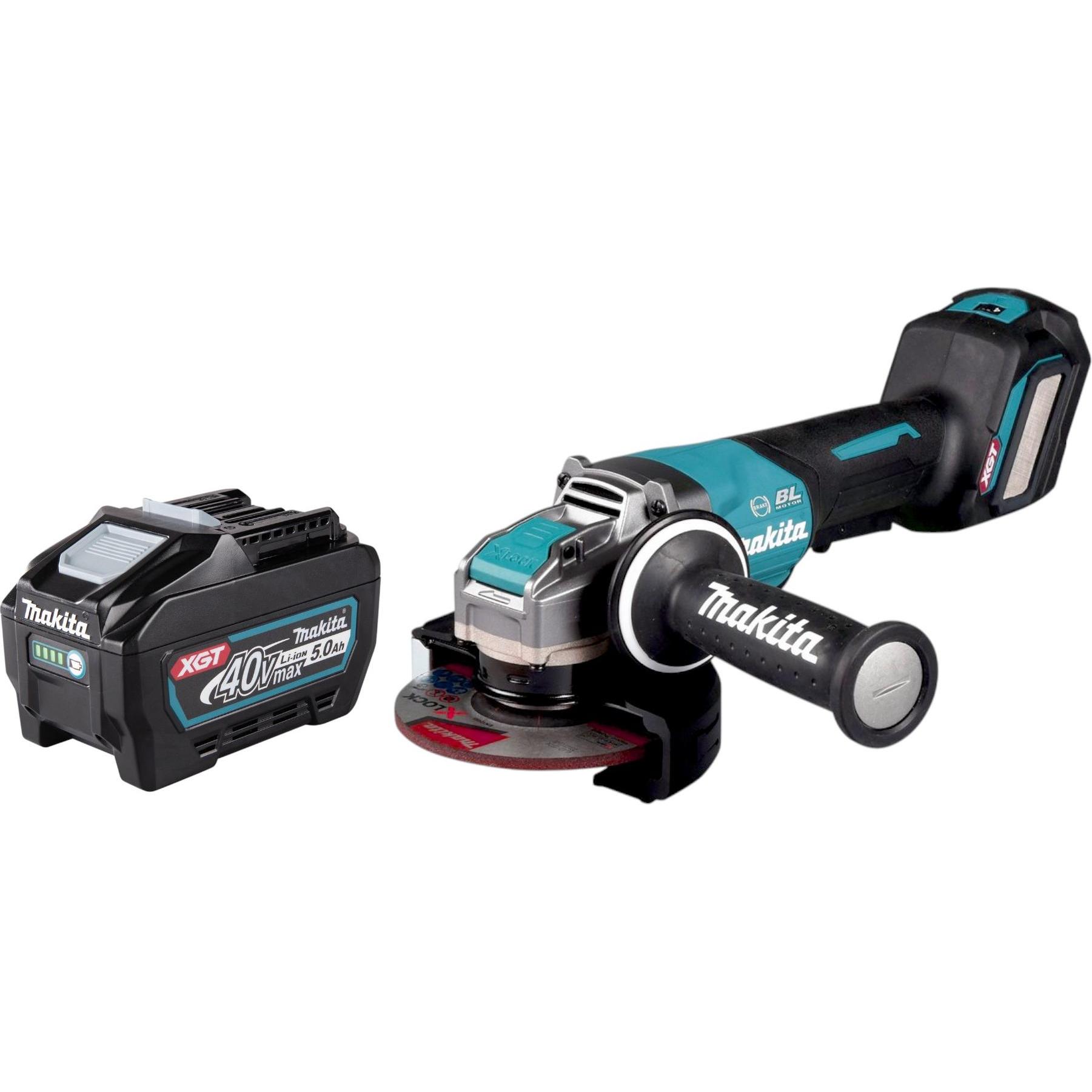 Makita, Winkelschleifer, GA 044 GT1 Akku Winkelschleifer 40 V max. 125 mm X-LOCK Brushless + 1x Akku 5,0 Ah - ohne (125 ...