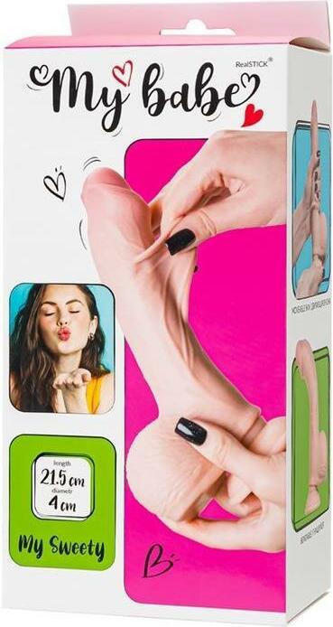 Actual product image Toyfa Dildo My babe von RealStick My Sweety, Fleisch, TPE, 21.5cm