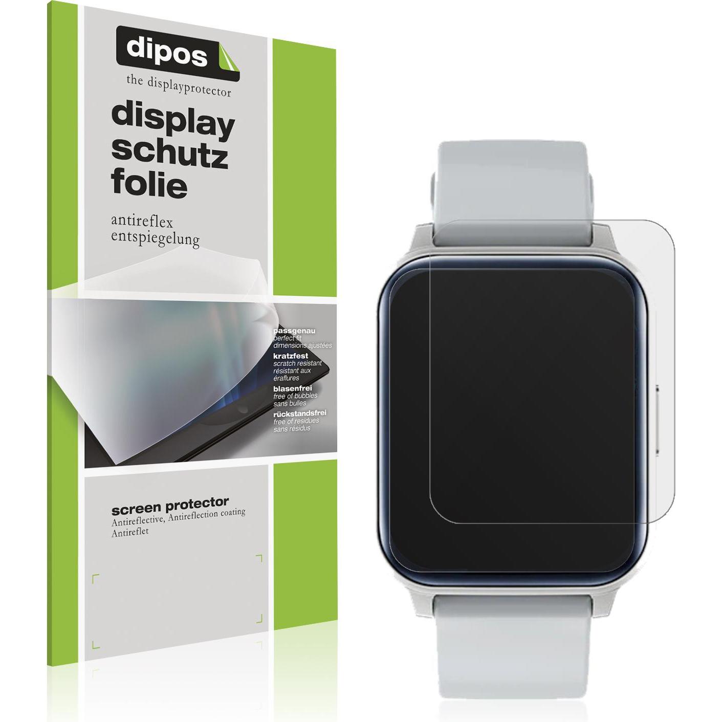 Dipos Displayschutzfolie Antireflex, Smartwatch Schutzfolie, Transparent