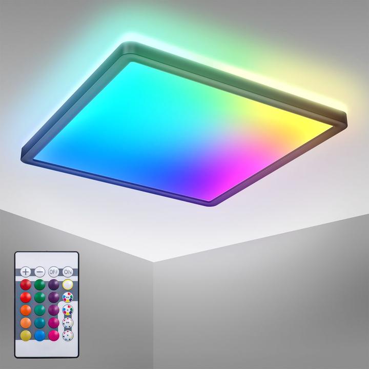 Image du produit B.K.Licht Panneau LED RGB/W ultraplat,noir, 1xLED/15W (1850 lm)