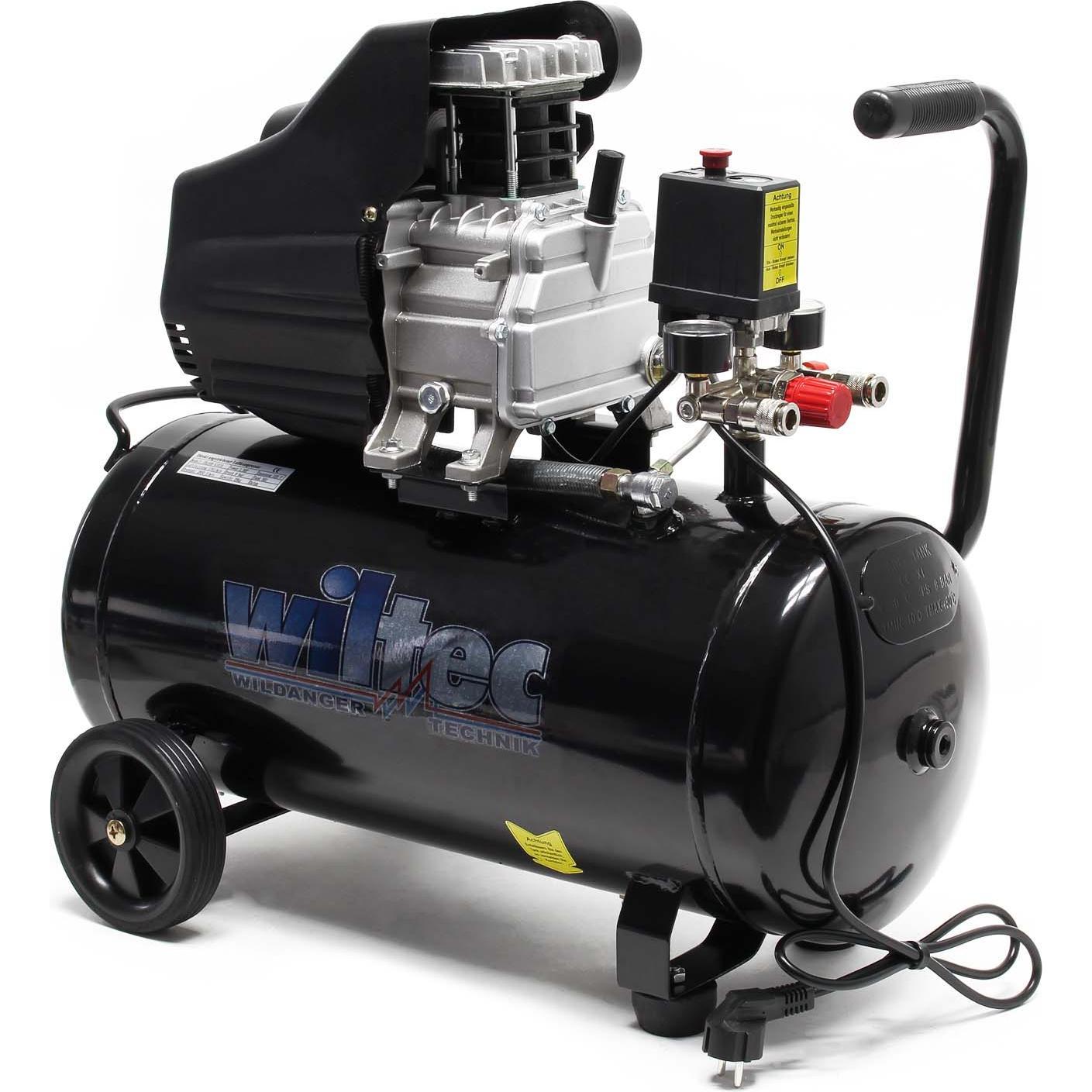 Thumbnail - Wiltec, Kompressor, Druckluftkompressor 50l Kessel 1500W 2PS mobiler Kompressor Werkstatt (50 l)