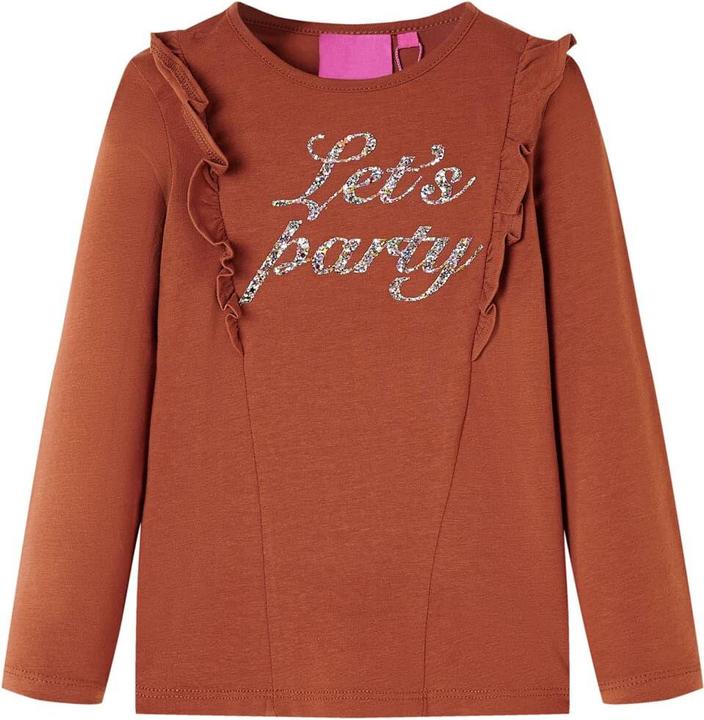 Produktbild VidaXL Kinder-Langarmshirt Cognac 128,Material: 95 % Baumwolle. 5 (128)